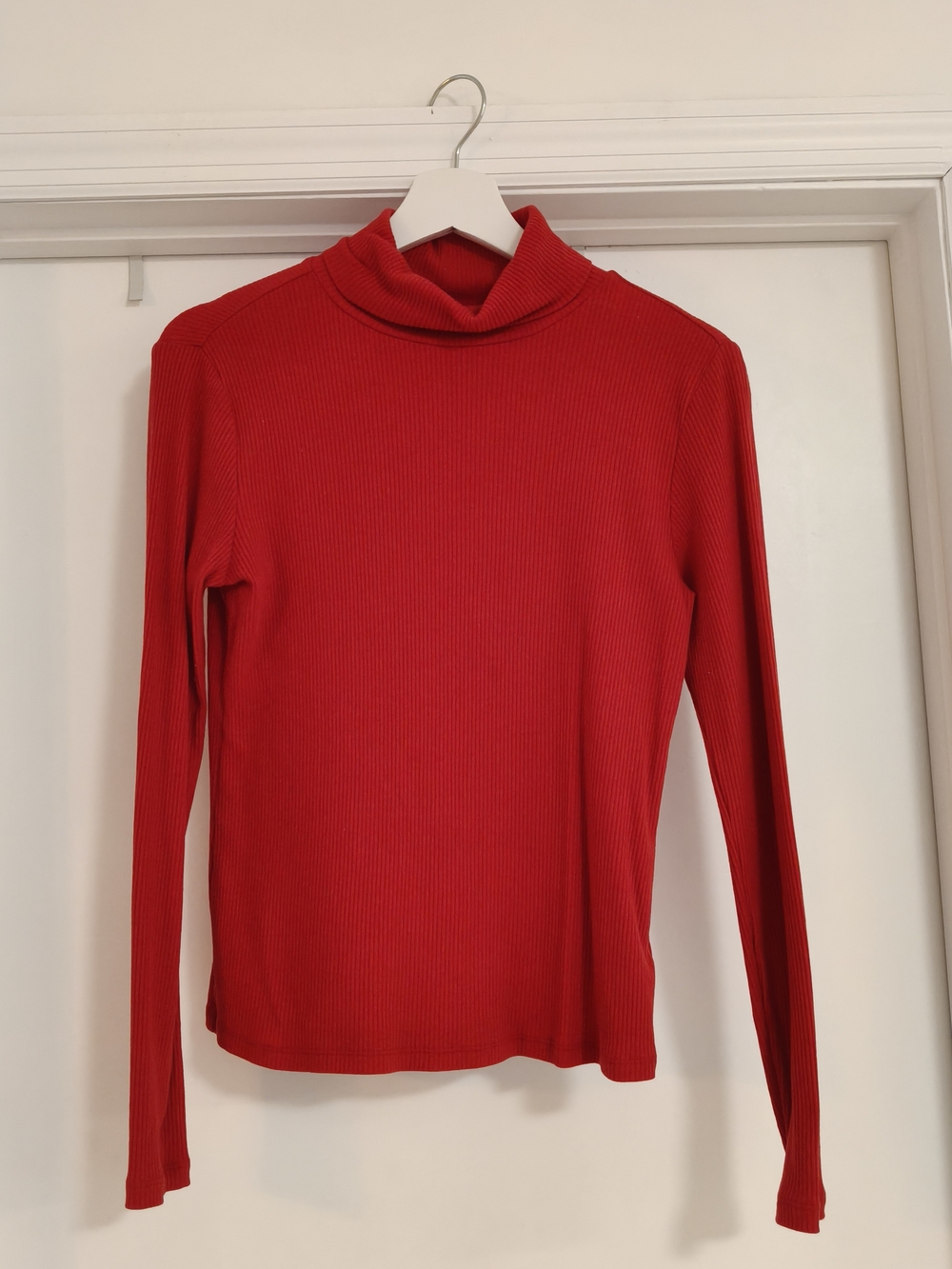 Old Navy Red Ribbed Turtleneck Sweater